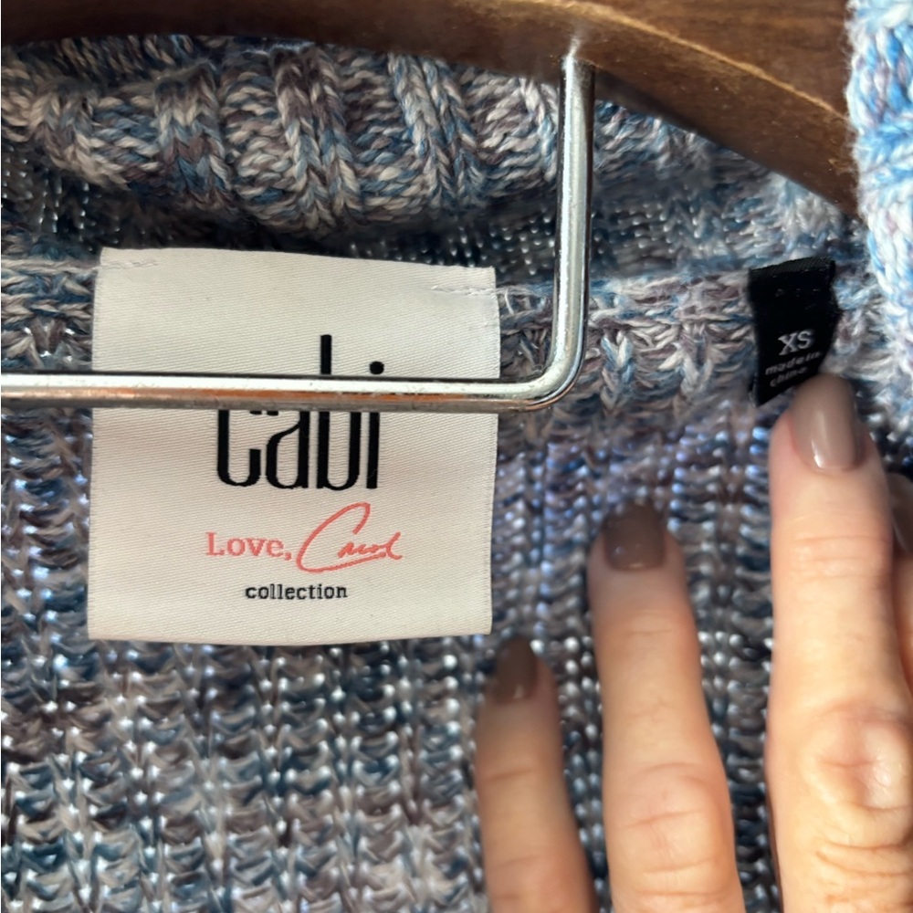 CAbi grey open front cardigan Knit Sweater sleeveless XS collar - Picture 3 of 5